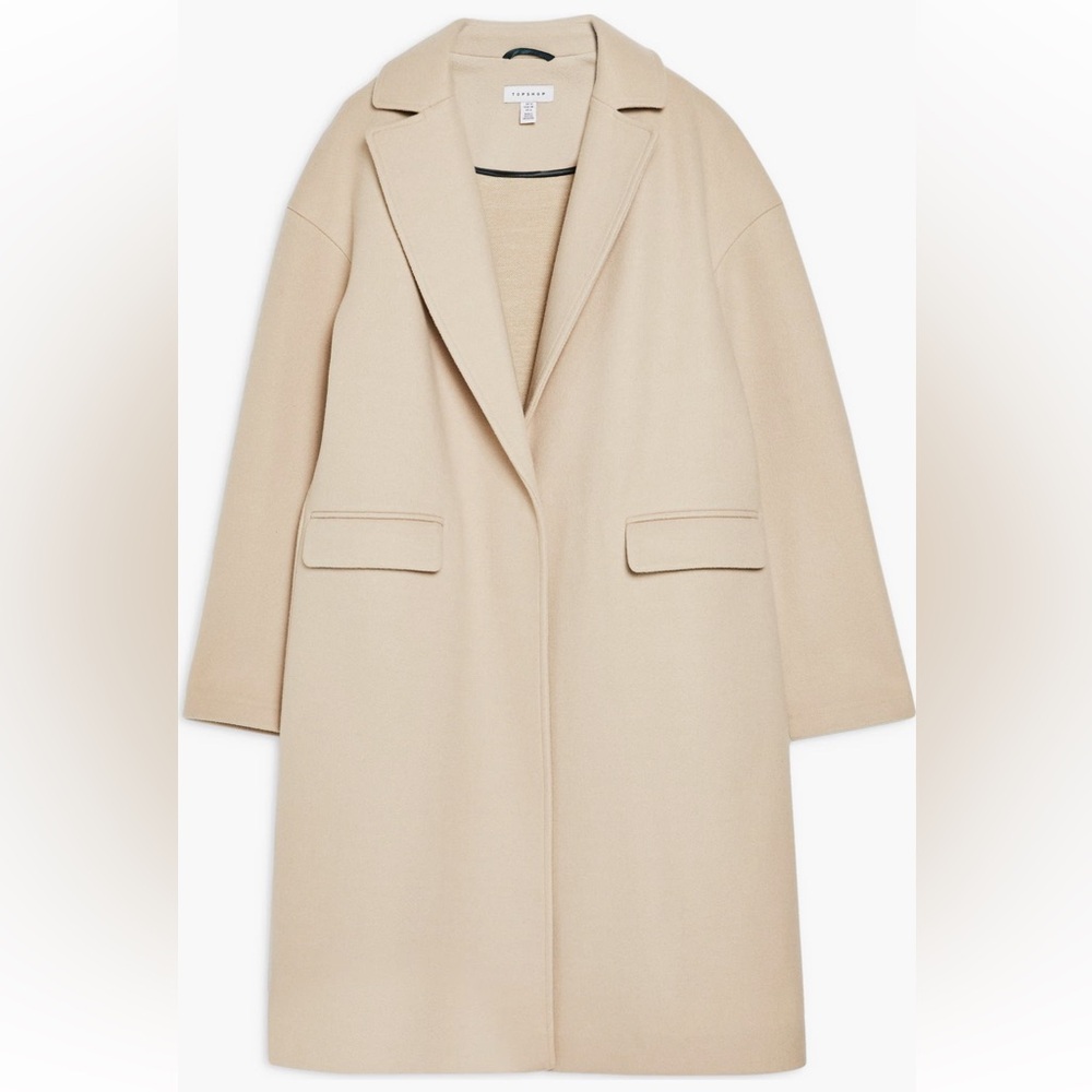 Topshop Lily Knit Back Midi Coat